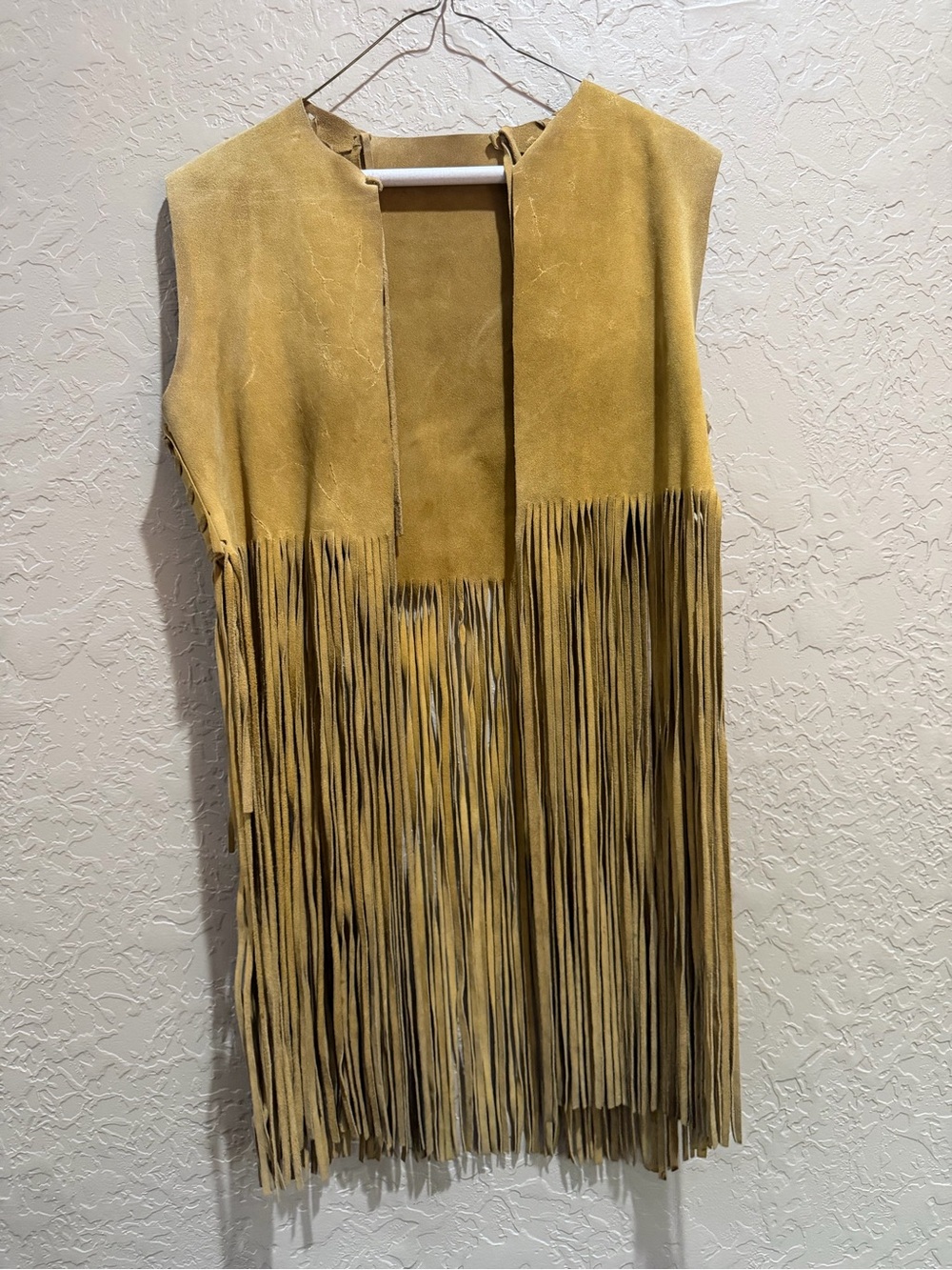 Fringe Suede Vest - Mustard Yellow